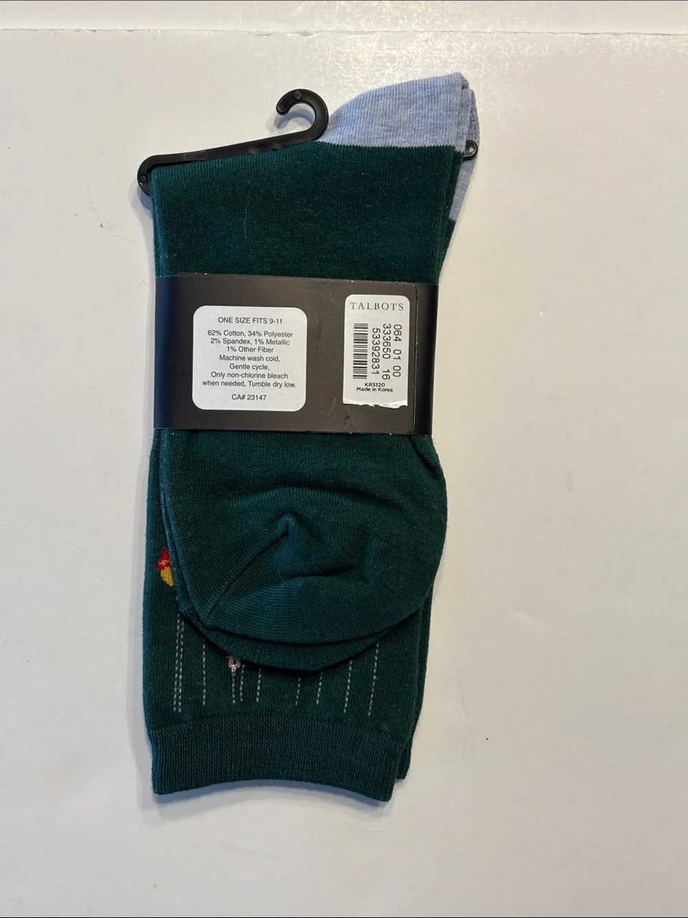 Talbolts Women's Green Christmas Ornament Trouser Socks